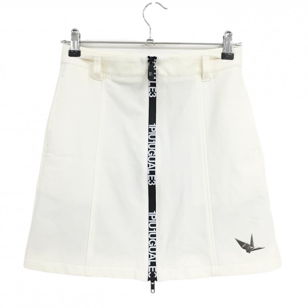 【新品】ウノピゥウノウグァーレトレ スカート 白×黒 ジップロゴ 蓄熱裏地  レディース II ゴルフウェア 1PIU1UGUALE3 