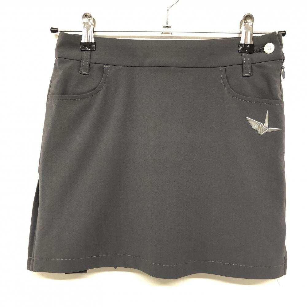 【超美品】ウノピゥウノウグァーレトレゴルフ スカート グレー 後ろ裾プリーツ レディース I(S) ゴルフウェア 1PIU1UGUALE3 
