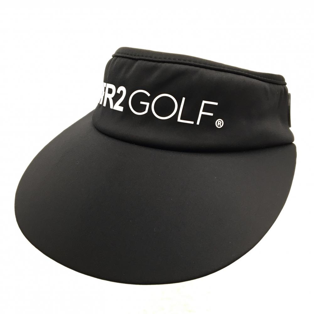 【新品】エフアールツー つば広サンバイザー 黒×白 ナイロン100％ レディース FREE ゴルフウェア #FR2 GOLF