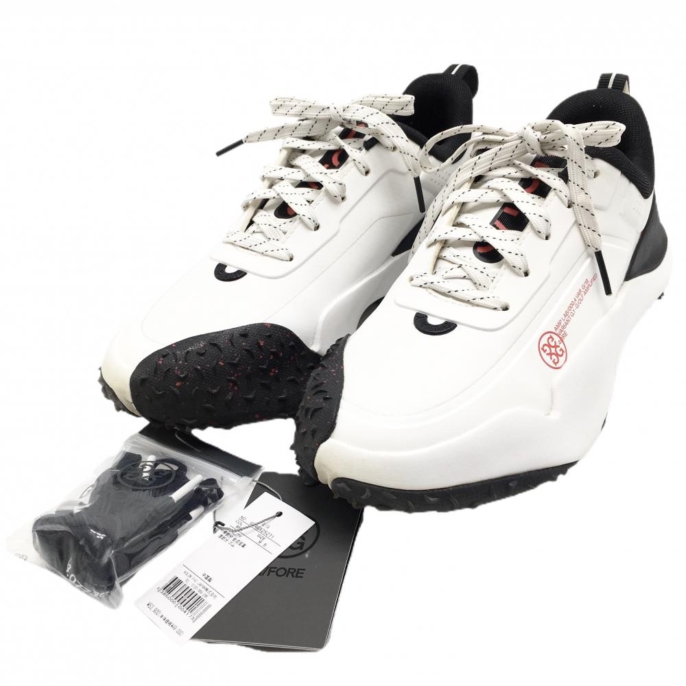 【美品】ジーフォア ゴルフシューズ 白×黒 GZ4GX25271 G/18 TPU スパイクレス メンズ 26.5 ゴルフウェア G/FORE