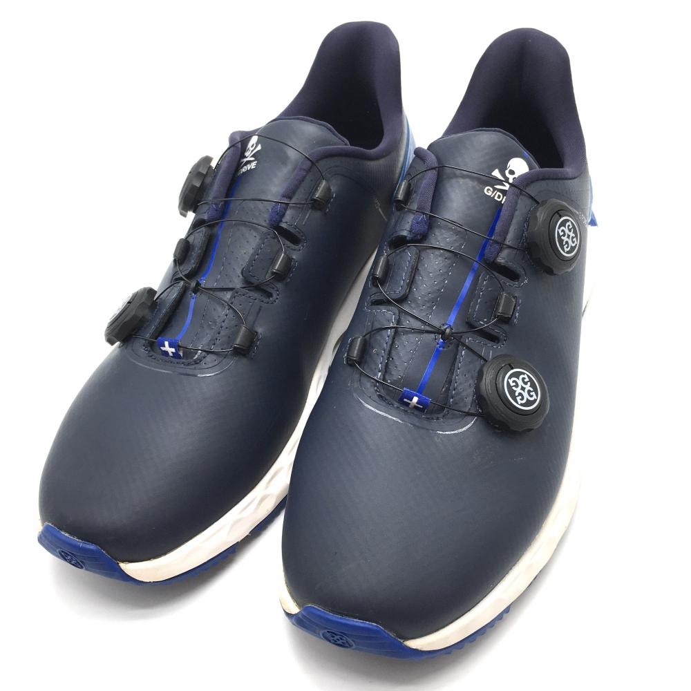 【美品】ジーフォア ゴルフシューズ ネイビー×白 G4MS22EF32 MENS G/DRIVE スパイクレス ダイヤル式  メンズ 27.0 ゴルフウェア G/FORE