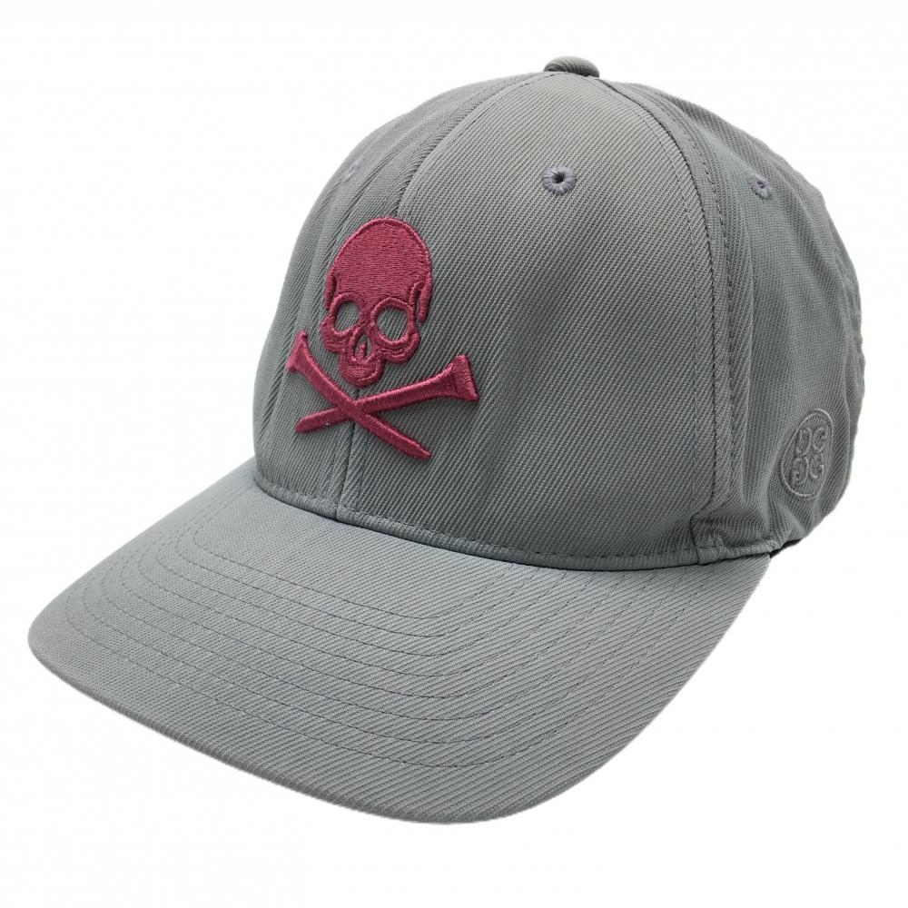 ジーフォア キャップ グレー系×ピンク スカル刺しゅう   ゴルフウェア G/FORE
