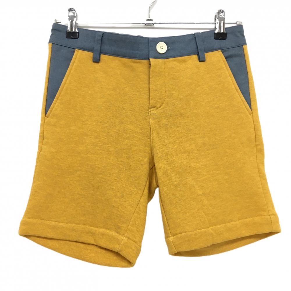 【新品】パームスアンドコー ショートパンツ イエロー×グレー スウェット地 コットン100％ レディース S ゴルフウェア PALMS&CO