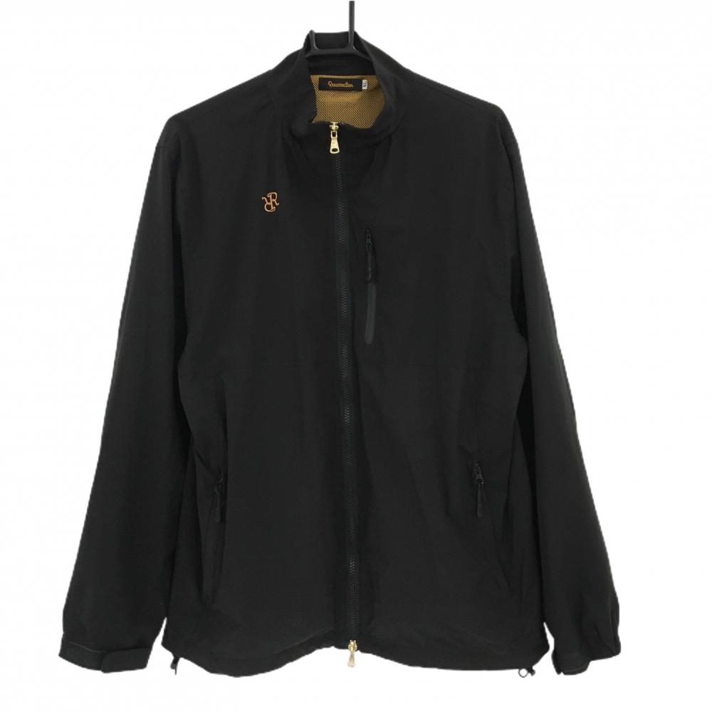 【美品】レザレクション ジャケットブルゾン 黒 裏地メッシュ サイドロゴプリント メンズ XL ゴルフウェア Resurrection