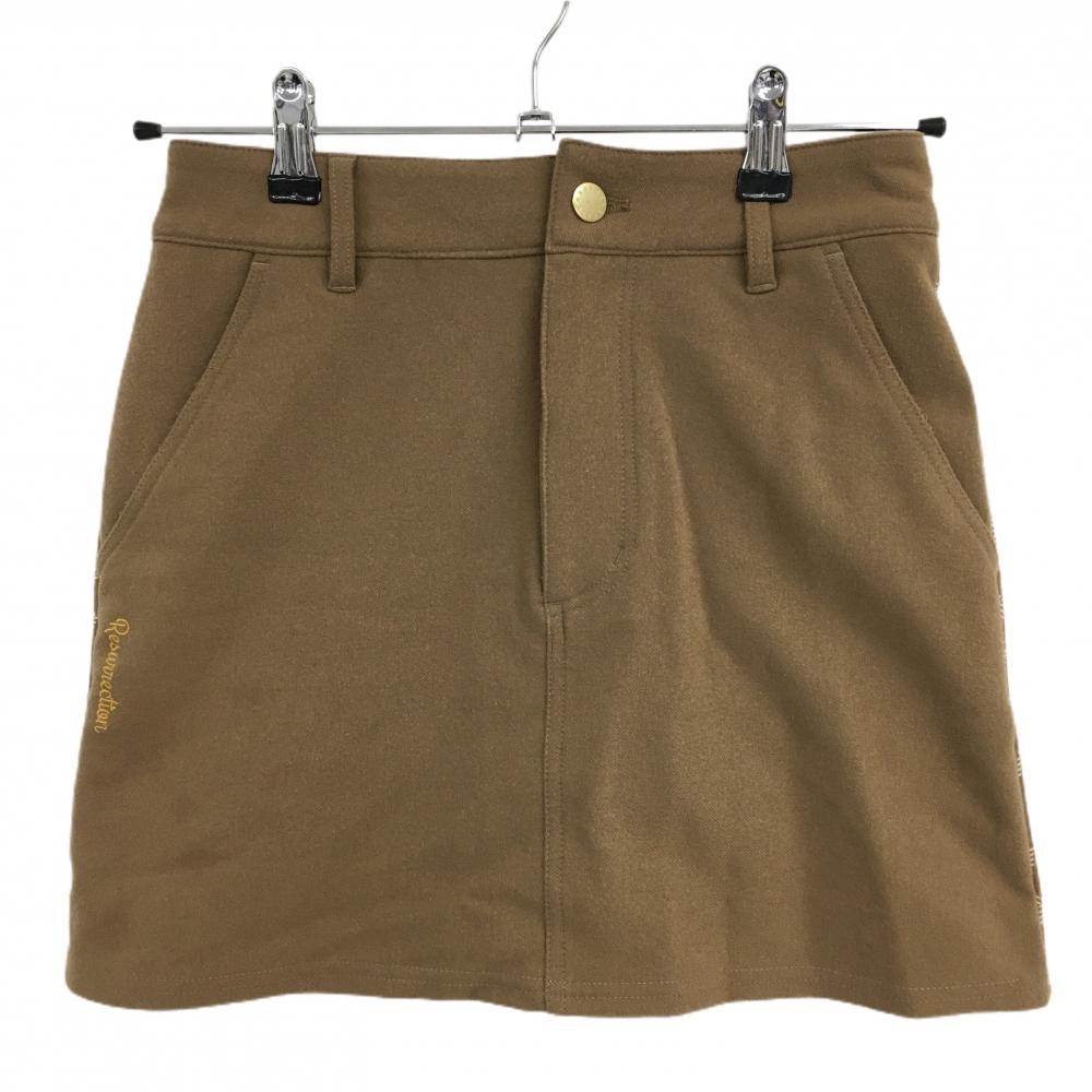 レザレクション スカート ブラウン×白 後ろ総柄 裏微起毛  レディース XS ゴルフウェア Resurrection