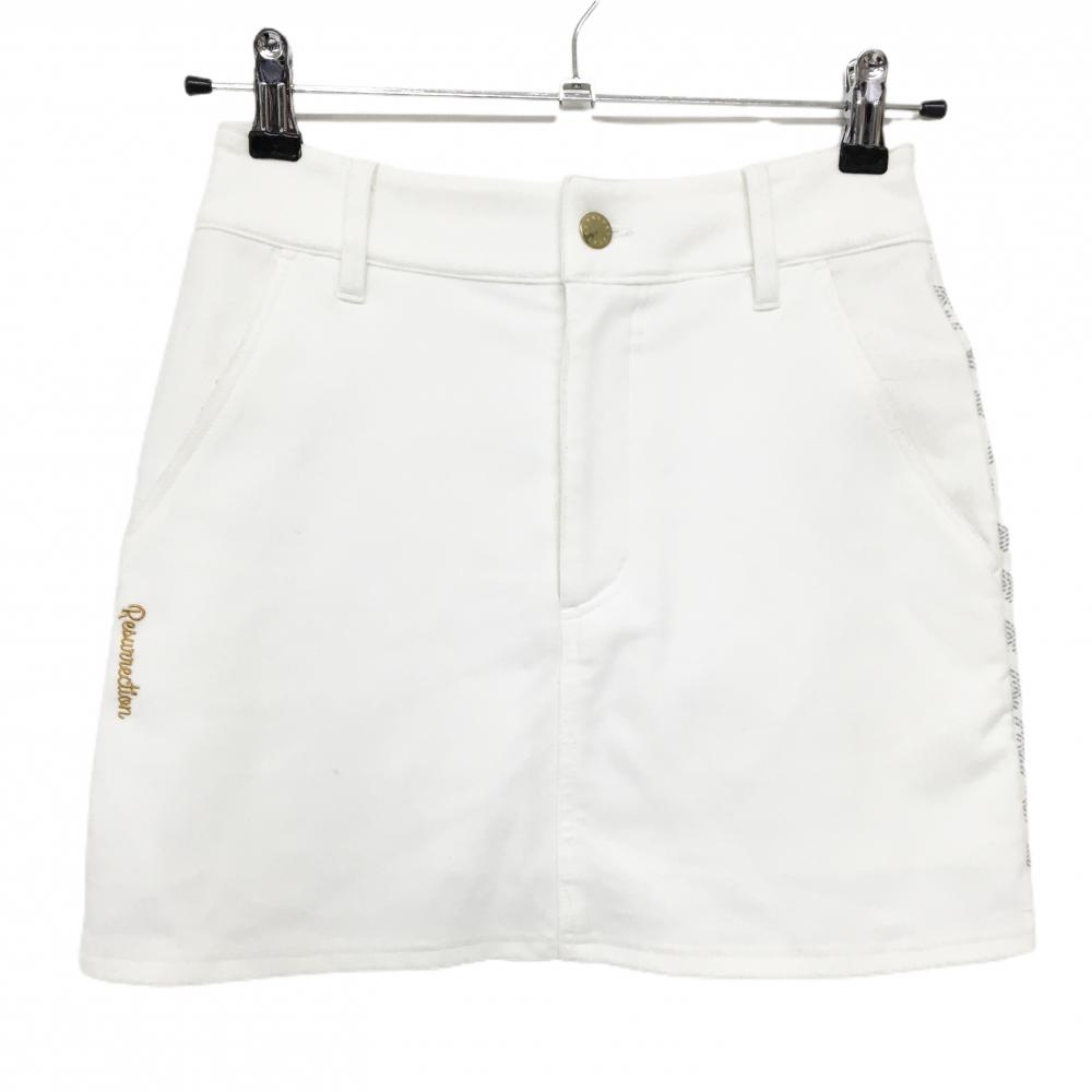 レザレクション スカート 白×グレー 後ろ総柄  レディース XS ゴルフウェア Resurrection