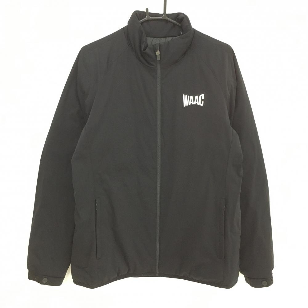 【美品】ワック 中綿ジャケット 黒 ロゴワッペン メンズ XL ゴルフウェア WAAC