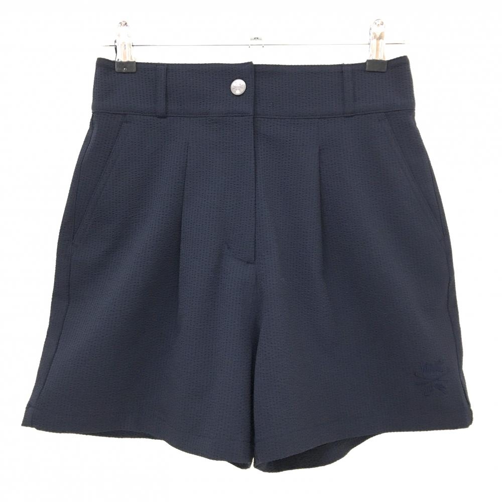 【超美品】ワック×JONES ハーフパンツ ネイビー サッカー調 裏地付 レディース 26 ゴルフウェア 2025年モデル WAAC