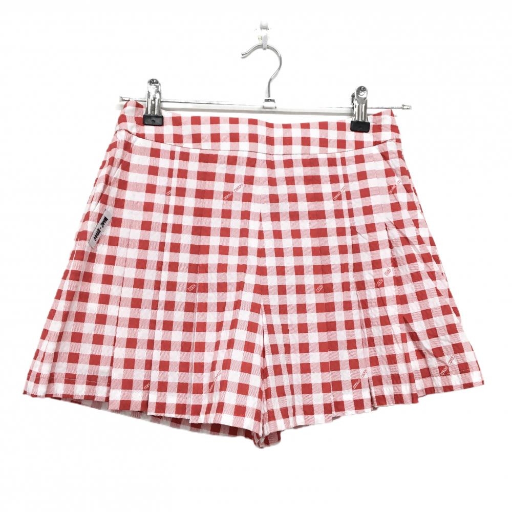【超美品】ワック×ハローキティ キュロットスカート レッド×白 チェック キティちゃん 韓国モデル  レディース 1(S) ゴルフウェア WAAC